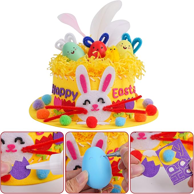 Easter Hat Kit for Children DIY Easter Chick Bunny Egg Crafts Kit