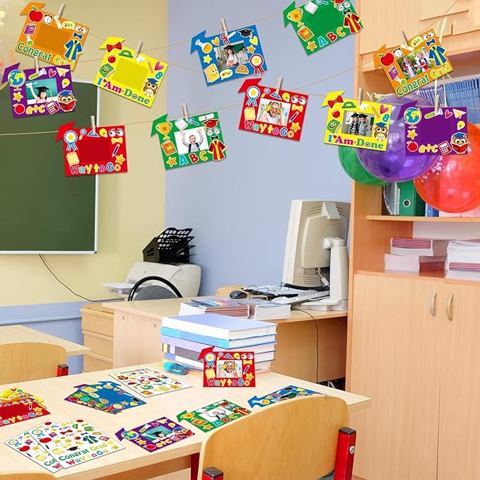chiazllta 30 Packs Graduation Picture Frame Craft Kits for Kids Congrats Grad DIY Craft Art 2025 Graduation Party Decoration Favor Home Classroom Game Activities