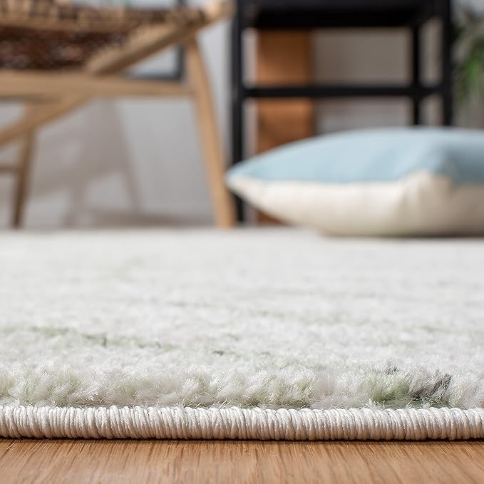 SAFAVIEH Adirondack Collection Accent Rug - 4' x 6', Ivory & Sage, Modern Geometric Design, Non-Shedding & Easy Care, Ideal for High Traffic Areas in Entryway, Living Room, Bedroom (ADR241W)