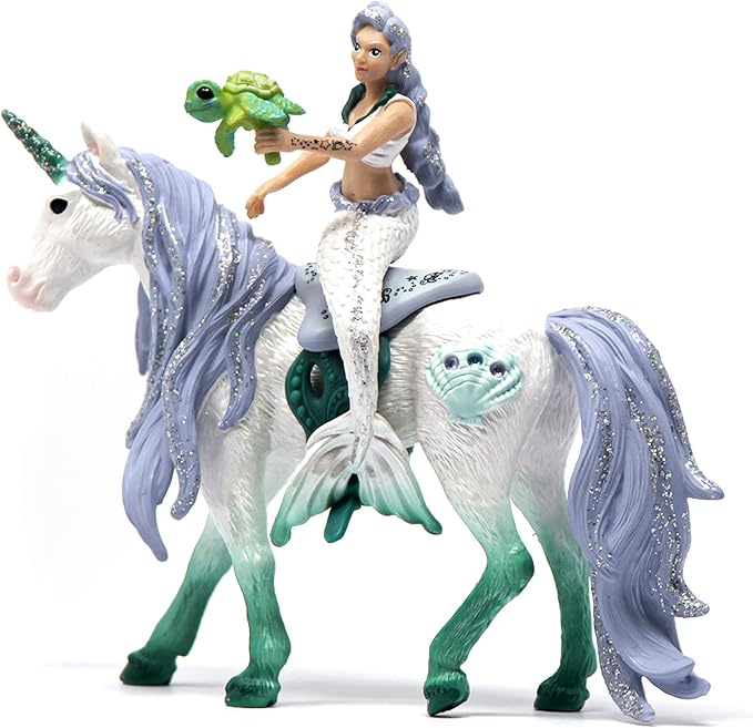 Schleich bayala, Mermaid Unicorn Toys for Girls and Boys, Mermaid Doll Riding on Sea Unicorn, Ages 5+