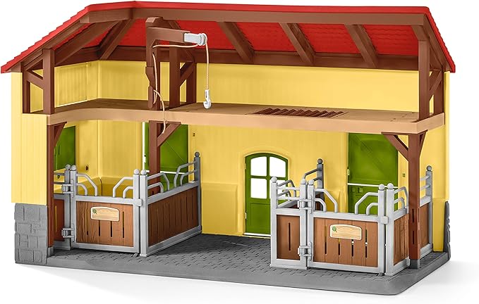 Schleich Farm World, 30-Piece Playset, Farm Toys and Farm Animals for Kids Ages 3-8, Horse Stable 10.5 x 49 x 34.5 cm