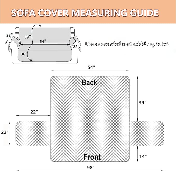 EVENHUG Loveseat Sofa Cover Sunflower Sofa Slipcover Washable Couch Cover 2 Cushion Sofa Furniture Protector Cover with Elastic Straps for Pets Kids Dog Cat (Loveseat,Orange)