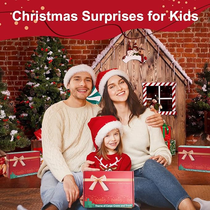 WOOD CITY Wooden Train Set for Toddler, 56 Pcs Deluxe Kids Car Toy for 2 3 4 Year Old Boy, Cargo-Themed Train Track with Tower Crane & Suspension Bridge - Fits Thomas Brio Chuggington Melissa Orbrium