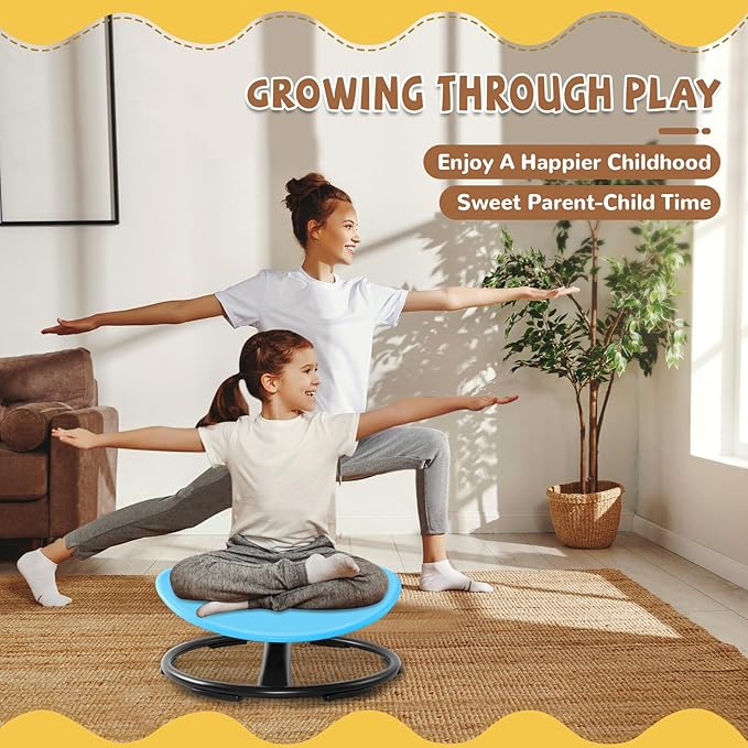 Zhenx Spinning Chair for Kids, Autism Kids Swivel Chair, Kids Sensory Chair, Spinning Chair for Autistic Kids & ADHD Children, Sit and Spin Training Body Coordination (Blue)