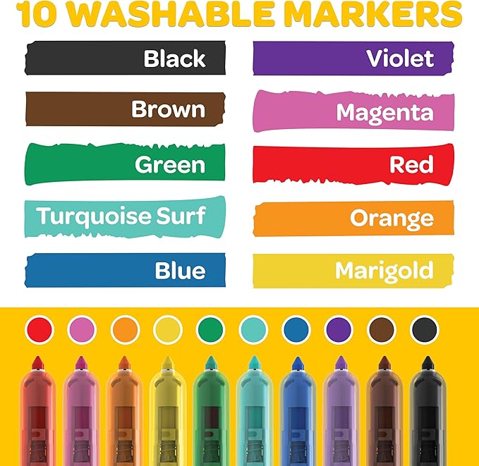 Crayola 10CT SUPERCLICKS,Retractable, Holiday Toys, Gift for Boys and Girls, Kids, Stocking, Arts and Crafts, Gifting