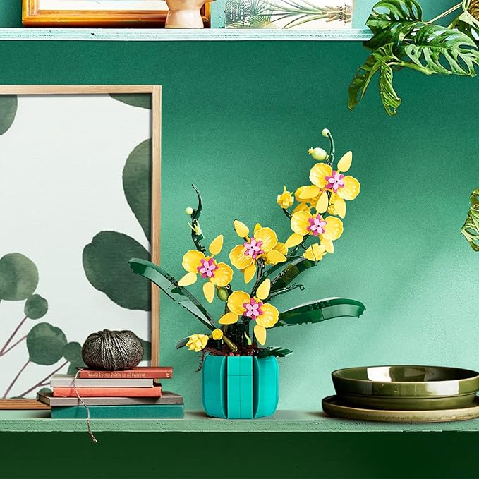 JOJO&Peach Orchid Bonsai Building Set, Botanical Collection, Artificial Flowers for The Home or Office, Gifts for Valentine, Mother's Day, Anniversary, Birthday (811 Pieces)