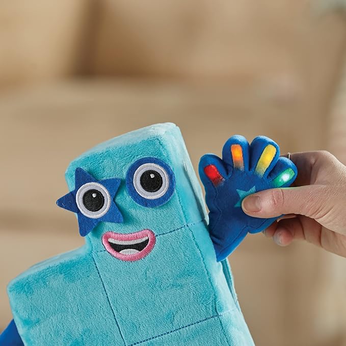 hand2mind Sing-Along Numberblock Five, Music Toys, Numbers for Toddlers, Preschool Learning Math Toys, Light Up Stuffed Animal Plushies, Counting Blocks, Kids Birthday Gifts, Easter Basket Stuffers