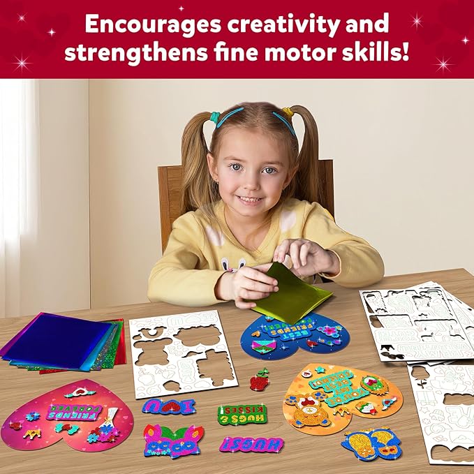 Skillmatics Art & Craft Activity - Foil Fun Valentine's Hearts, Mess Free Art for Kids, DIY Creative Activity, Gifts for Girls & Boys Ages 4, 5, 6, 7, 8 and Up
