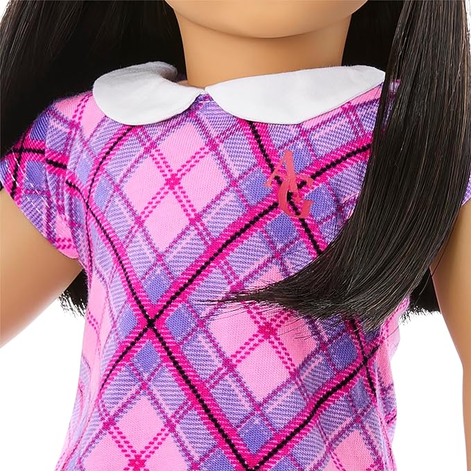 American Girl Truly Me 18-inch Doll #128 w/Green Eyes, Blk-Br Hair, Lt-to-Med Skin & Warm Undertones + Freckles, for Ages 6+