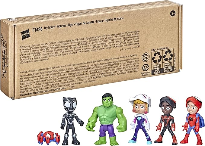 Spidey and his Amazing Friends Marvel Hero Reveal Multipack with Mask-Flip Feature, 4-Inch Action Figure Toys, Kids 3+ (Amazon Exclusive)