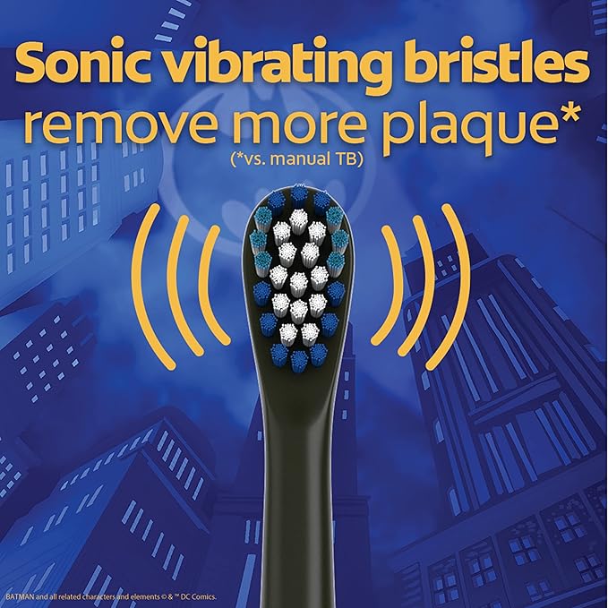 Colgate Kids Battery Powered Toothbrush, Batman, Extra Soft Toothbrush, Ages 3 and Up, 1 Pack, Colors May Vary & Kids Bluey Toothpaste with Fluoride, Fights Cavities, Mild Fruit Flavor, Sugar Free