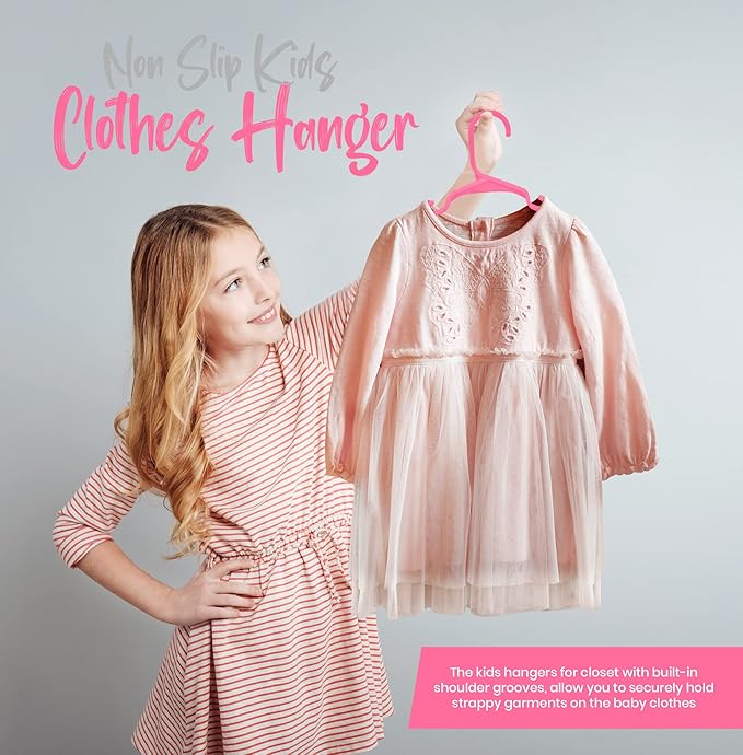 Utopia Home 240 Pack Kids Hangers - 11.5 Inch Plastic Baby Hangers for Closet - Childrens Hangers for Clothes & Infant Hangers for Closet - Ideal for Everyday Standard Use (Pink)