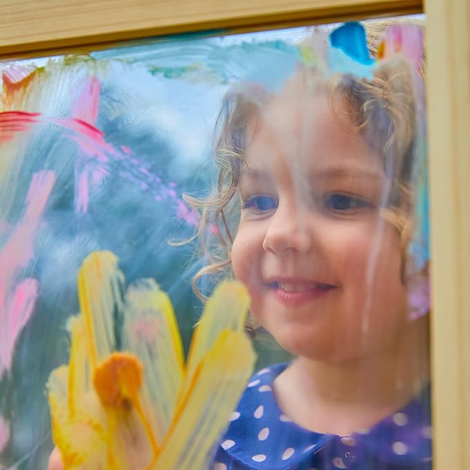 Chalkboard and Painting Easel for Kids. Wooden Double Sided Easel for Arts and Crafts, Learning and Playing. for Indoor and Outdoor Use FSC Treated Wood.