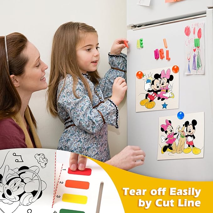 Paint with Water Coloring Book for Kids, 3 in 1 Watercolor Painting Books Kit for Kids Ages 4 5 6 7 8, Cute Cartoon Character Water Color Paint Set Art Craft Gift for Drawing with 2 Brushes