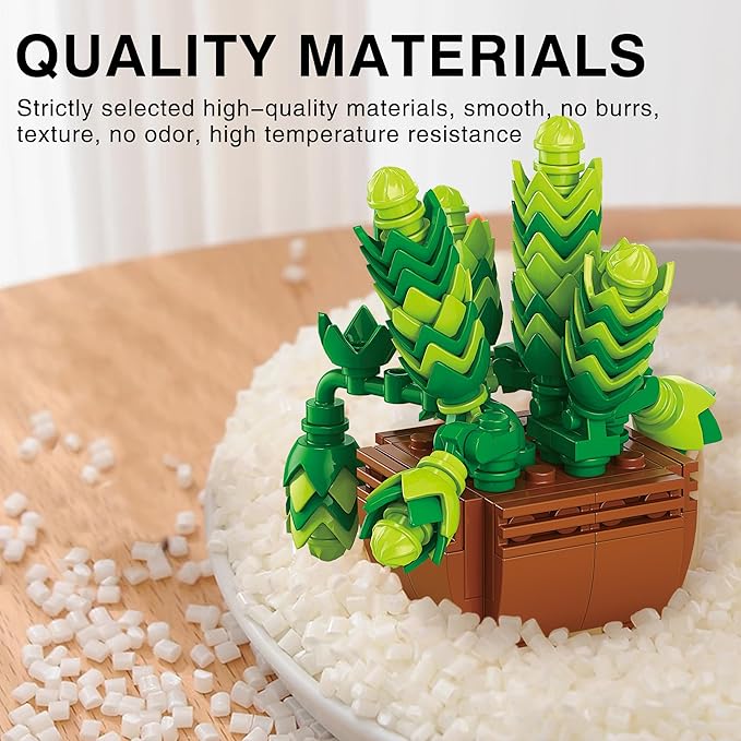 Sawaruita 10 Pack Tiny Plants Succulent Flower Bonsai Building Set -Succulent Botanical Building Toys for Adult -Gifts for Mother's Day, Valentine's Day