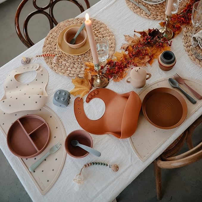 mushie Silicone Suction Bowl | BPA-Free Non-Slip Design (Cloudy Mauve)