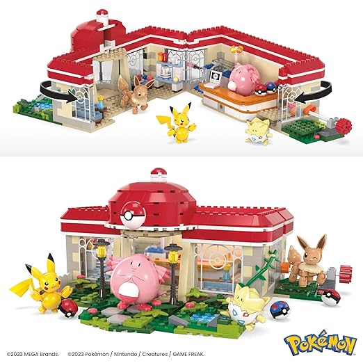 MEGA Pokémon Building Toys Set Forest Pokémon Center with 648 Pieces, 4 Poseable Characters, for Kids