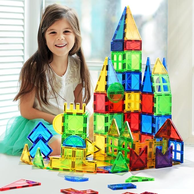 MAGBLOCK Magnetic Blocks - Magnetic Tiles Toys for Toddlers Kids Magnetic Building Blocks Preschool Magnet Set Magnetic Stem Toys 70 Pieces