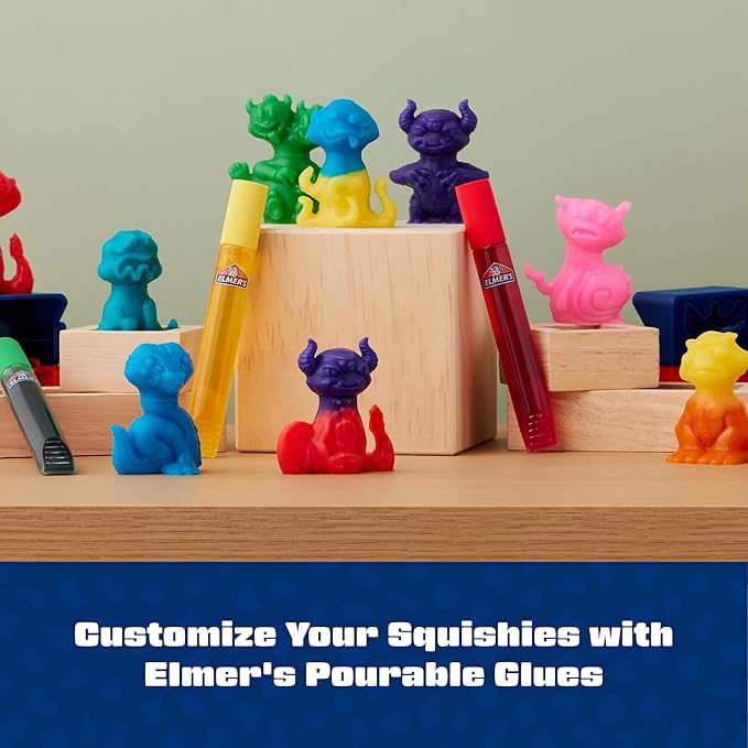 Elmer’s Squishies Mix and Match, DIY Squishy Toys, Kids Crafts, Creates 2 Mix and Match Characters, 12 Piece Kit