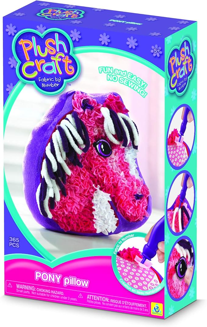 The Orb Factory Plushcraft Pony Pillow,White