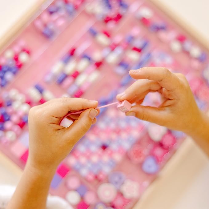 Melissa & Doug Created by Me! Sparkle & Shimmer Beads Wooden Bead Kit, 340+ Beads for Jewelry-Making