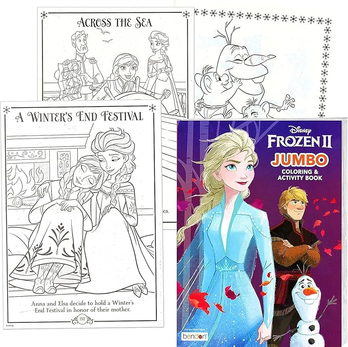 Disney Coloring Book Frozen 2 Arts Crafts Coloring, Painting Gift Set, Perforated Paper - Healthy Educational Play, for Kids Girls Boys Toddlers