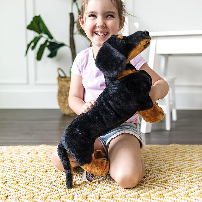 Melissa & Doug Giant Dachshund - Lifelike Stuffed Animal Dog Large (Pack of 2)