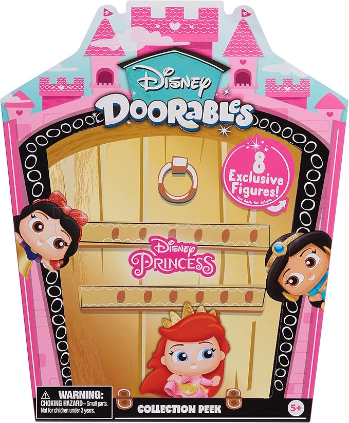 Disney Doorables Glitter and Gold Princess Collection Peek, 8 Blind Bag Inspired Figures, Officially Licensed Kids Toys for Ages 5 Up by Just Play