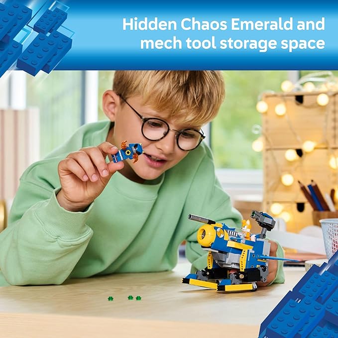 LEGO Sonic The Hedgehog Cyclone vs. Metal Sonic - Building Toy for Kids, Boys and Girls, Ages 8+ - Mech Suit with Metal Sonic and Tails Minifigures for Pretend Play - Gift Idea for Birthdays - 77002