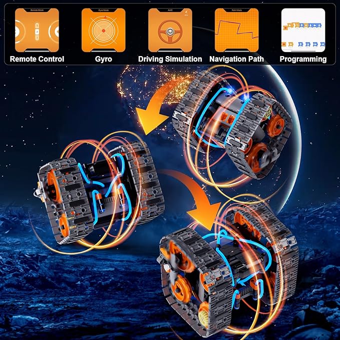 STEM Building Toys for Boys 6-12, 5in1 Remote & APP Controlled Car/Tank/Robot/Tracked Racer STEM Building Kit, RC Car 552 Pcs Educational Learning Building Blocks for Kids, RC Car Set for Boy Girls