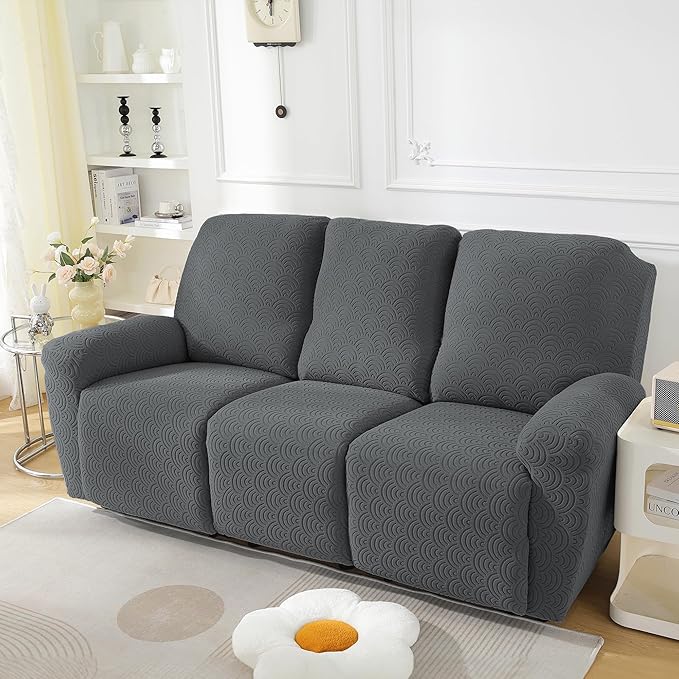 NORTHERN BROTHERS Recliner Sofa Covers 3 Seater, Reclining Sofa Cover 3 Seater, Couch Covers for Reclining Sofa, Couch Cover for Recliner Sofa 3 Seat, Recliner Sofa Covers, Dark Gray