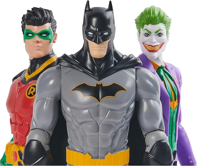 DC Comics, Batman Team Up 3-Pack, The Joker, Robin 12-inch Figures, Collectible Super Hero Kids Toys for Boys & Girls
