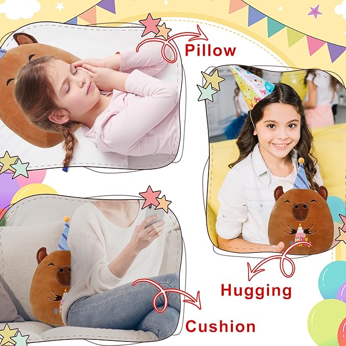 Birthday Gift Capybara Plush Toy - Cuddly Capybara Stuffed Animal Soft Plush, for Kids, 10 Inch