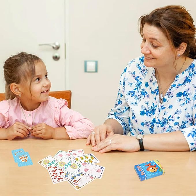 Card Games for Kids Toddlers,Go Fish,Old Maid,Slap Jack and Memory Match,4 Decks in 1 Pack,Fun Educational Gard Games for Family Game Night Table Games,Great Easter Basket Stuffers and Gifts