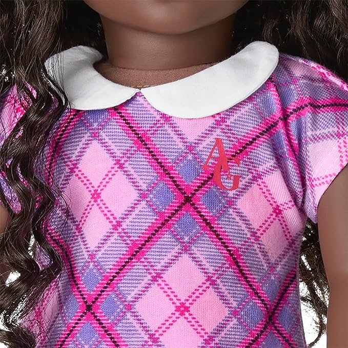 American Girl Truly Me 18-inch Doll #127 w/Hazel Eyes, Curly Dk-Brown Hair, Very Deep Skin & Neutral Undertones, for Ages 6+