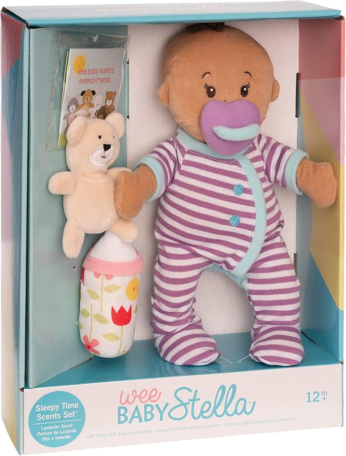 Manhattan Toy Wee Baby Stella Beige Sleepy Times Scent 12" Soft Baby Doll Set