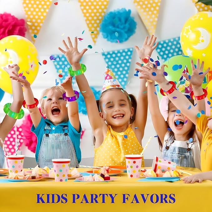 Light Up Glow Necklaces Bracelets Party Favors Accessories for Toddlers, Glow Sticks Pop Tubes for kids, Glow Birthday Camping Wedding Party Supplies Decorations for Boys Girls (Purple 24 Pack)