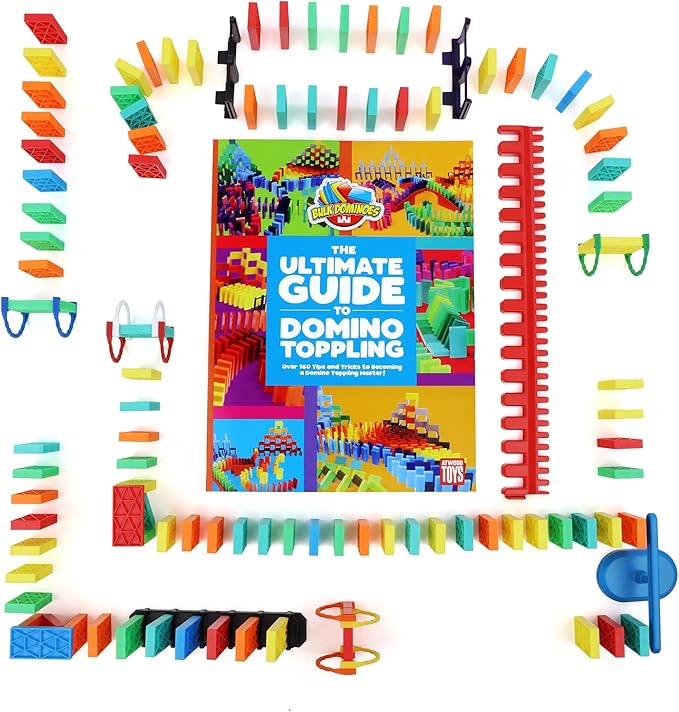 Bulk Dominoes Dominoes Kinetic Kit, 101 Starter 118pc, STEM STEAM Toy for Kids, Building, Toppling, Chain Reaction Sets