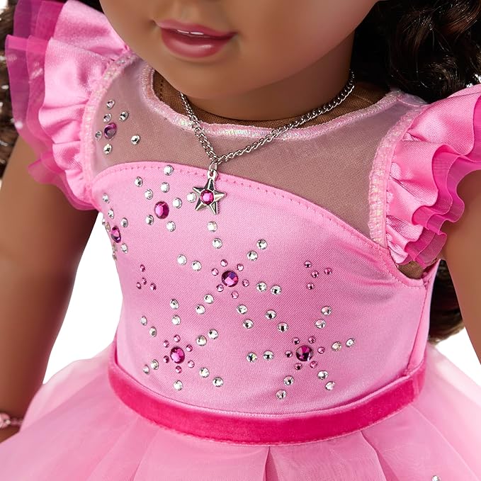 American Girl 2024 Pink Stardust Holiday Collector Doll with Swarovski Crystals – Brunette