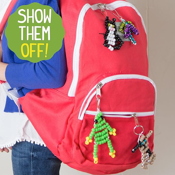 Made By Me Create Your Own Bead Pets by Horizon Group USA, Includes Over 600 Pony Beads, 6 Key Rings, Storage Box & Much More