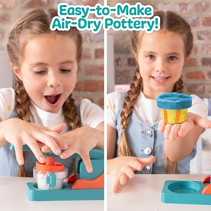Made By Me! Sand Dough Sculpt & Paint Creations! Pottery Press, Sand Dough Bowl Kit, Paint & Create Your Own Pottery, Mess-Free Pottery Kit for Kids, Great Arts & Craft Activity for Ages 6, 7, 8, 9