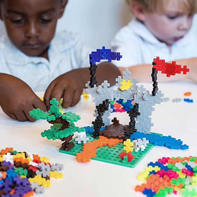 PLUS PLUS - Learn to Build Super Set - Basic Mix, 1,200 Pieces w/ 4 Baseplates - Construction Building Stem / Steam Toy, Interlocking Mini Puzzle Blocks for Kids