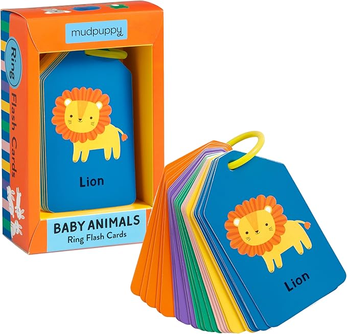 Mudpuppy Baby Animals — Ring Flashcards 26 Durable Double Sided Baby Animal Cards And Reclosable Ring With Colorful Art For Babies Ages 1+ Perfect For Preschool Or Travel For Teachers And Parents