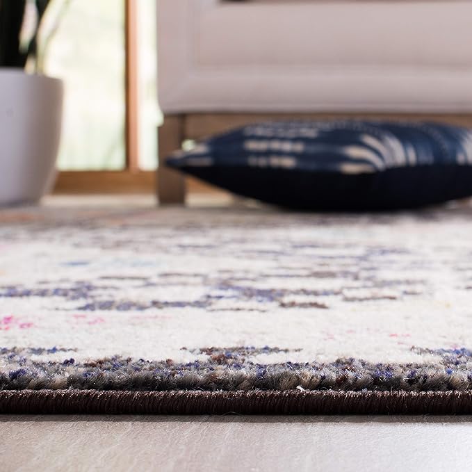 SAFAVIEH Madison Collection Runner Rug - 2'2" x 12', Black & Yellow, Boho Diamond Distressed Design, Non-Shedding & Easy Care, Ideal for High Traffic Areas in Living Room, Bedroom (MAD418Z)