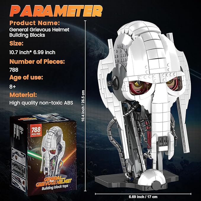 General Helmet Building Set, Restore Classic Building Blocks Model, Home Ornament Decorations, for Fans and Children Present (788pcs)