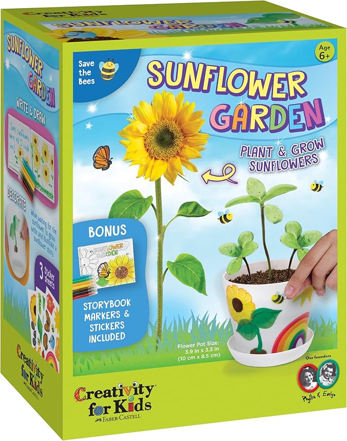 Creativity for Kids Sunflower Garden - Sunflower Growing Kit - Garden Set for Girls and Boys