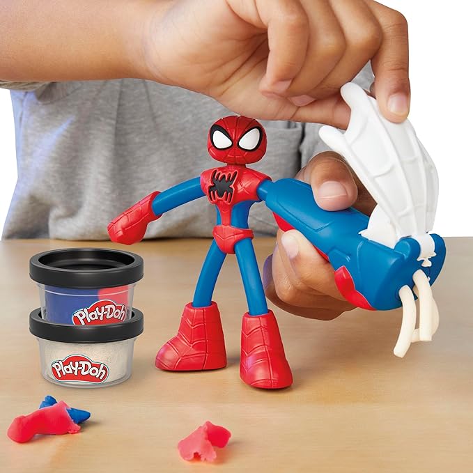 Play-Doh Marvel Spider-Man Thwip Squisher Set with Bendy Action Figure, Imagination Toys for 4 Year Old Boys and Girls and Up