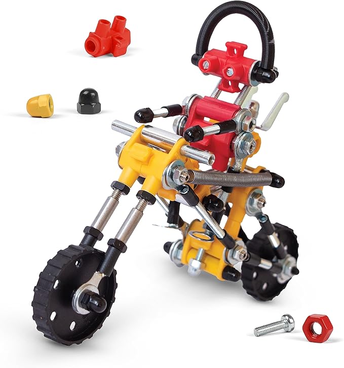 Motorbike Stem Building Toys, RiderBit Educational Build Your Own Robot Toy for Kids 8+ Year Old Boys and Girls, Stem Toys Engineering Kit, Vehicle Construction Toys Steam Gift