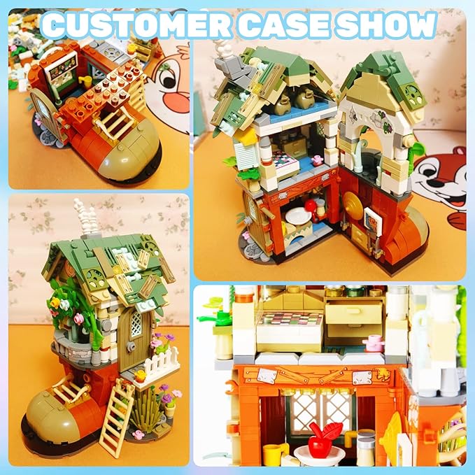 Interesting Tree House Toy, Treehouse Building Set, Friendship Treehouse, Creative Forest Tree-House Mini Building Sets, Christmas Birthday Gift For Adults Kids Girls Boys Ages 8+, 709 Pcs Mini Bricks