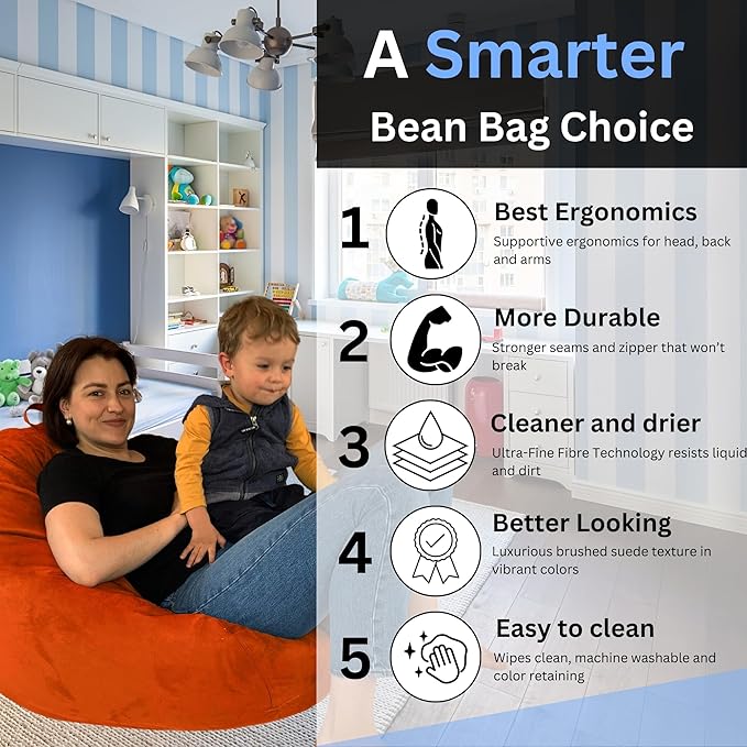 Bean Bag Stuffed Animal Storage Or Cover | No Filler | Extra Large | for Adults Or Kids | Double Stitched | Durable Zipper | Premium Microsuede